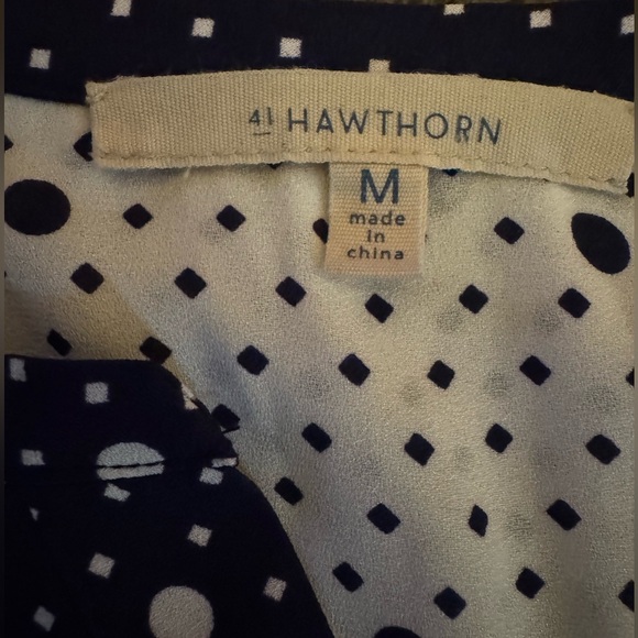 41 Hawthorn Navy Polka Dot Sleeveless Blouse Medium - Picture 5 of 5